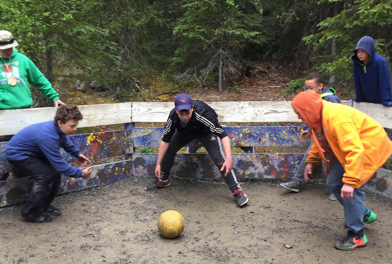 Kids playing at camp.
